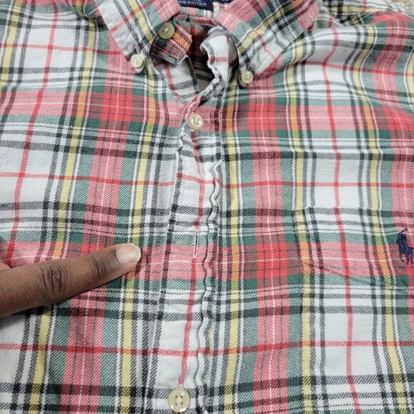 Polo Ralph Lauren Shirt Mens 2XL Colorful Button Down Plaid Blaire Long Sl Flaw* - Picture 4 of 10